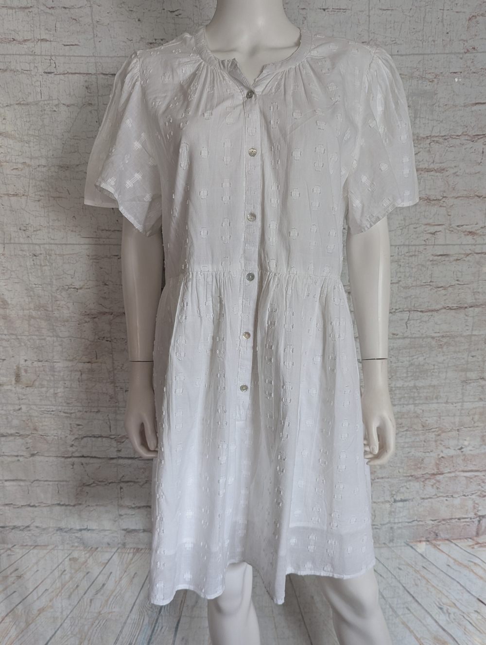Sundance White Eyelet Button-Front Mini Dress - Picture 3 of 11